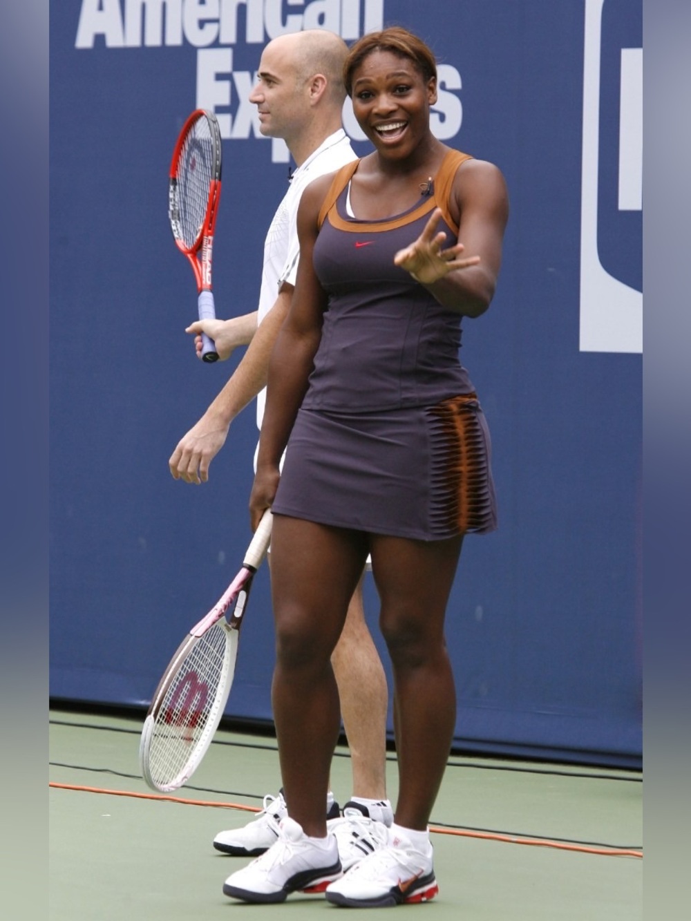 2006 Nike Serena Williams Tennis Skirt & Tank Top Navy Gold M/L Vintage